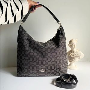 Coach Celeste Bag Black Hobo Shoulder Crossbody Jacquard Signature Print F58327